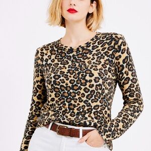 Equipment Femme Leopard Print 100% Cashmere Sweater Black Brown Beige Size XS
